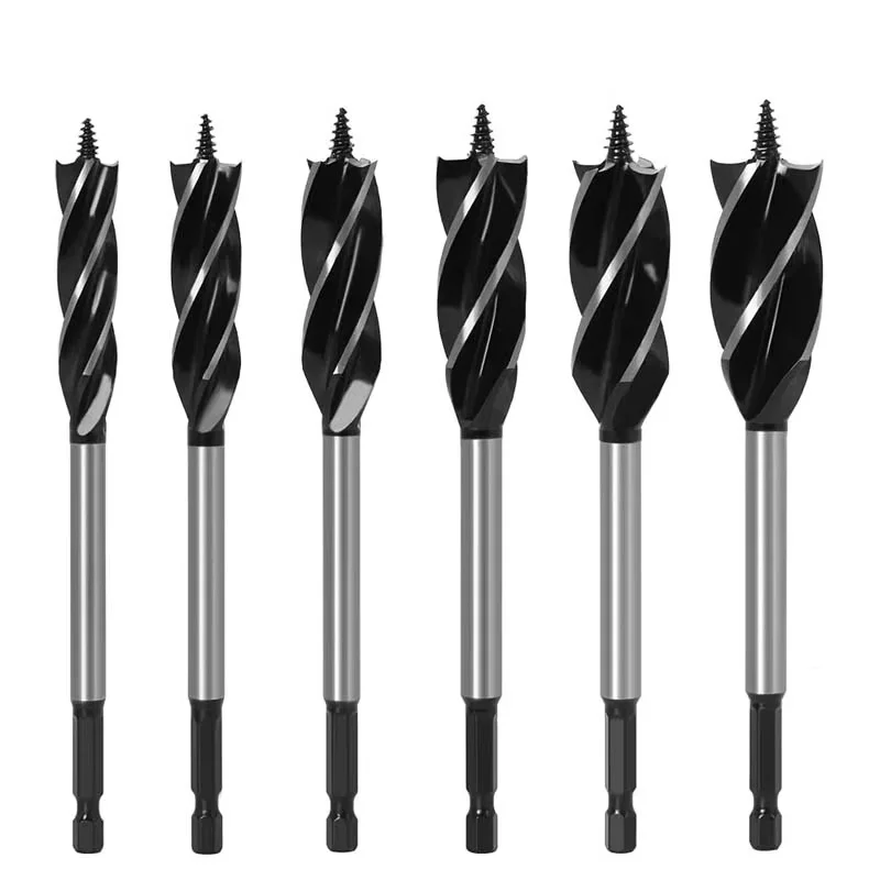 

10 to 25mm Wood Twist Bit Auger Drill Bits Four Cutters Drilling Cut Carbon Steel Hexagonal Shank Drill Bits For Woodworking