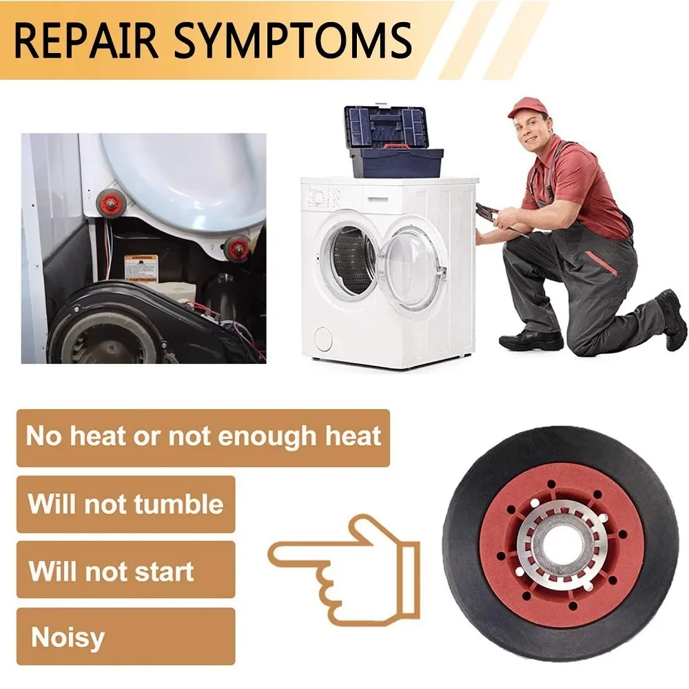 4-УПАКОВКА 8536974   Опорный ролик барабана сушильной машины для Whirlpool Kenmore Maytag 8536973   В 10314171   В 10314173   WPW 10314173   PS 11752609