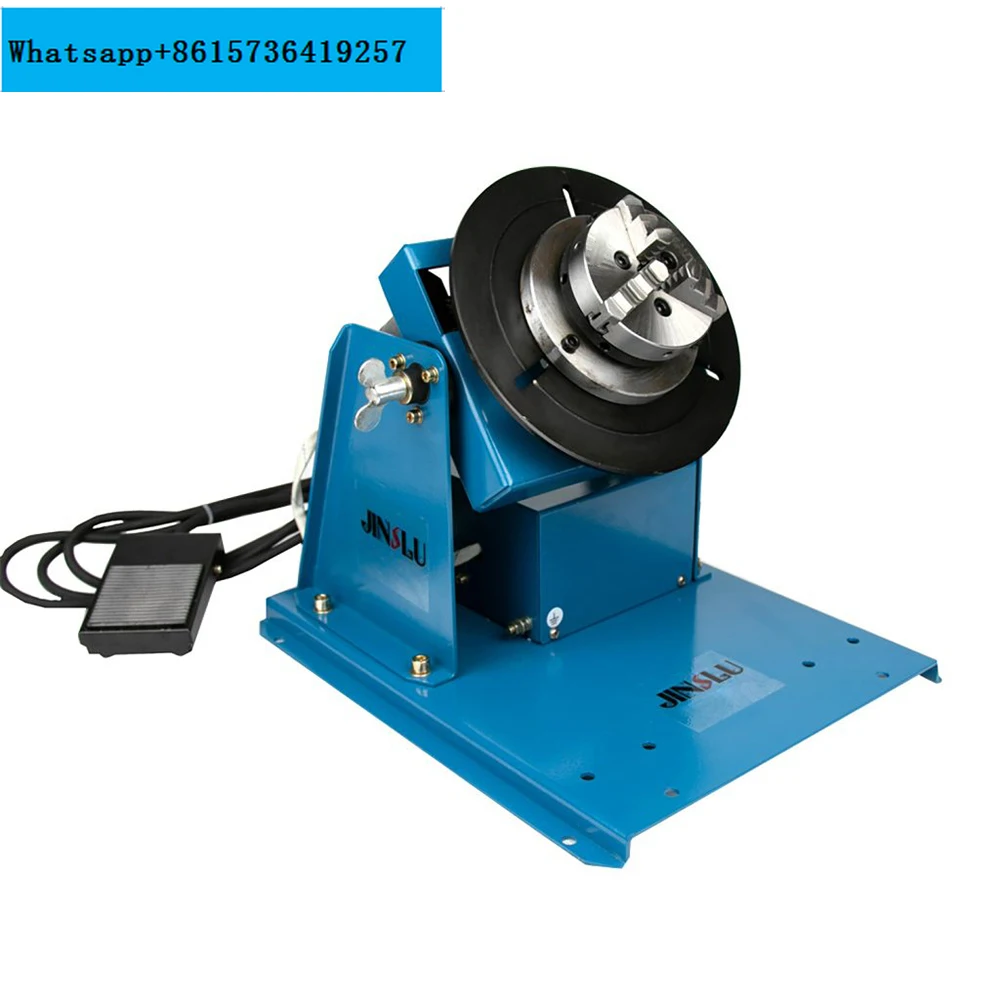 220V BY-10 Mini Welding Positioner Turntable Table 3 Jaw Lathe Chuck K01-63 Pipe Semi-Automatic