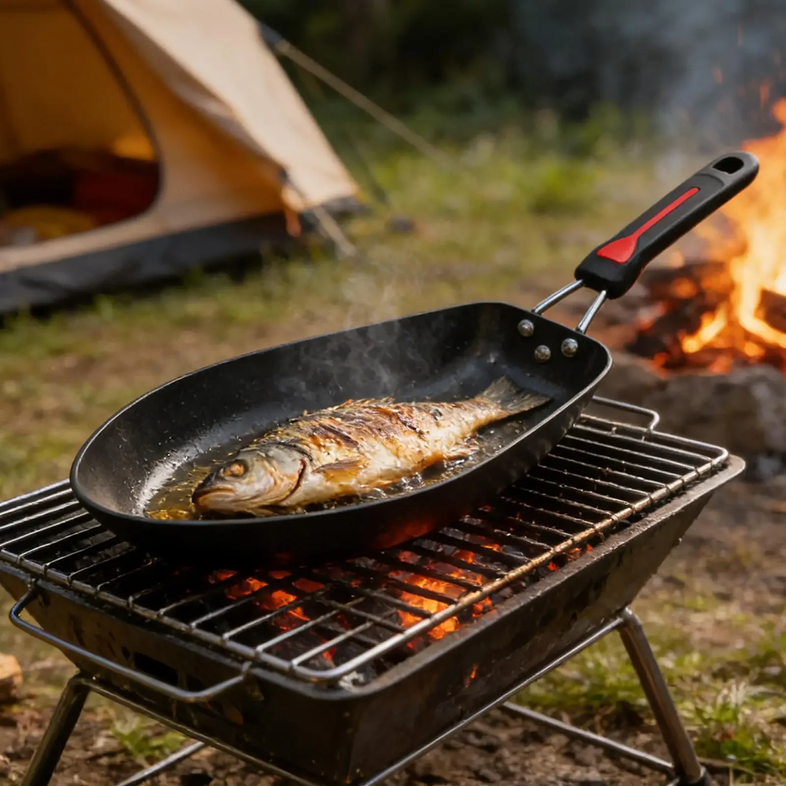 3D fish shaped non stick pan, braised and grilled pan, fuel-efficient and non skin breaking frying pan