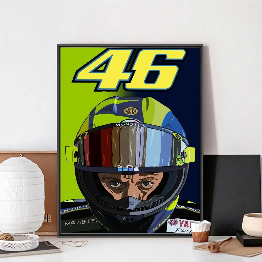 Racing motorcycle R-Rossis-46 Poster No Framed Poster Kraft Club Bar Paper Vintage Wall Art Painting Bedroom Study Stickers