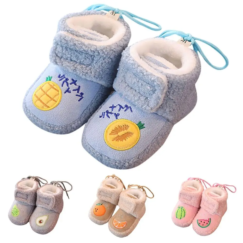 

Прочные флисовые зимние сапоги для малышей, мягкая подошва, противоскользящая детская обувь для первых прогулок, теплая нескользящая детская обувь, зимняя