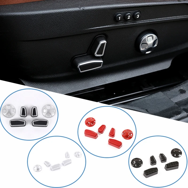 Efficientt-6Pcs ABS Seat Adjustment Button Cover Trim For Alfa Romeo Giulia Stelvio 2017 2018 2019 2020 Auto Accessories