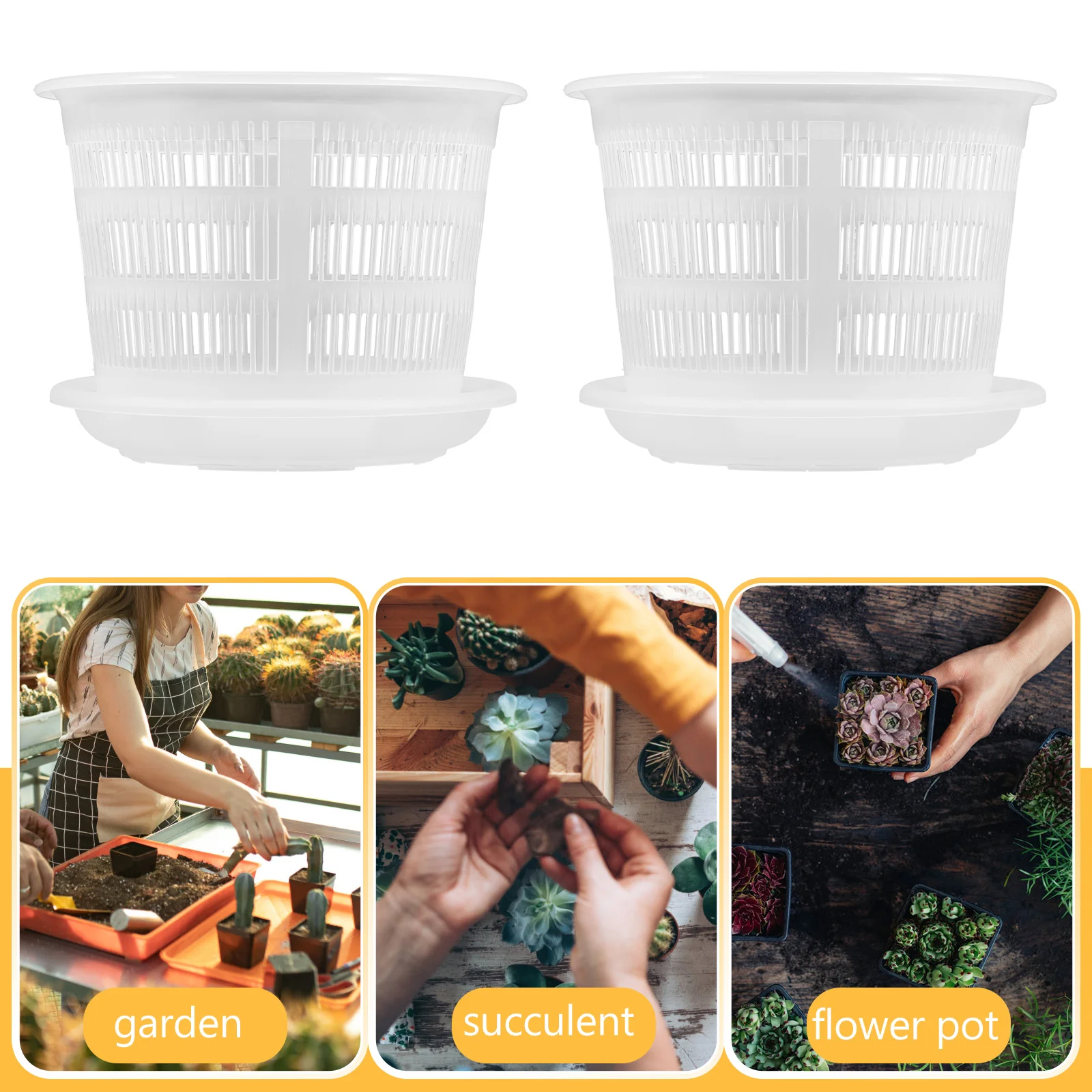 

4 Pcs Flower Pots Outdoor Orchid Indoor Plant Planters Succulent Transparent Plastic Garden