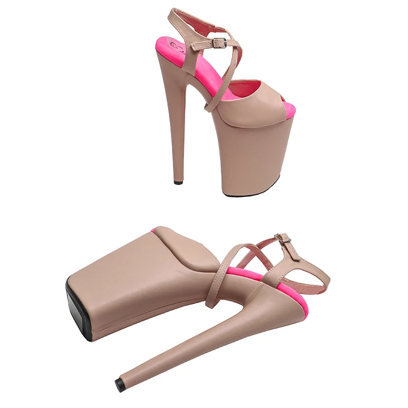 Leecabe  23CM / 9inches  Matte PU  Upper  Trend fashion  Platform High Heels slipper Sandals Pole Dance shoes