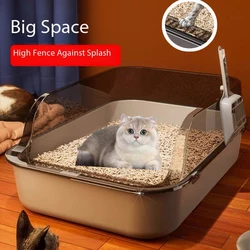 Cat Litter Box Semi-enclosed Thickening Kitty Sandbox High Side Splashproof Pet Bedpans Supplies Pet Toilet Kitten Tray Bedpan