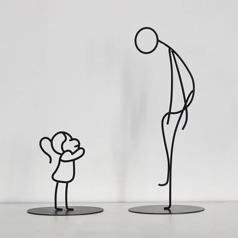 Creative fun metal wire character ornament living room wine cabinet bookcase children's room model room bedroom study jewelry