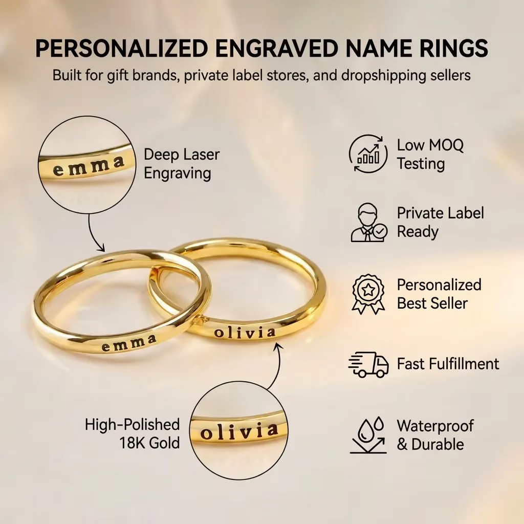 Anillos con nombre grabado personalizado, anillo de oro con letra personalizada para mujer, joyería, regalo de cumpleaños o aniversario para madre, hija, amiga