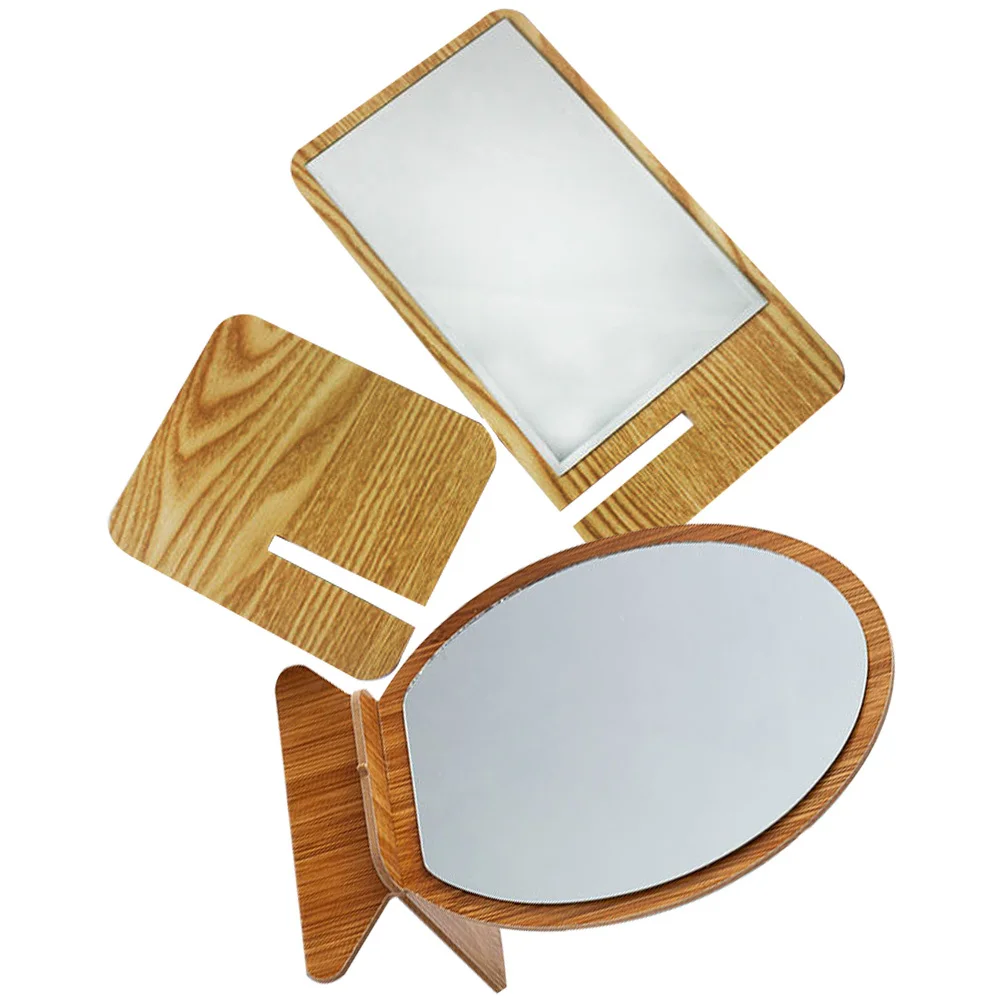 قطعتان من المرايا المدمجة للمكياج المنزلي المحمول لسطح المكتب مع حامل قابل للطي #1