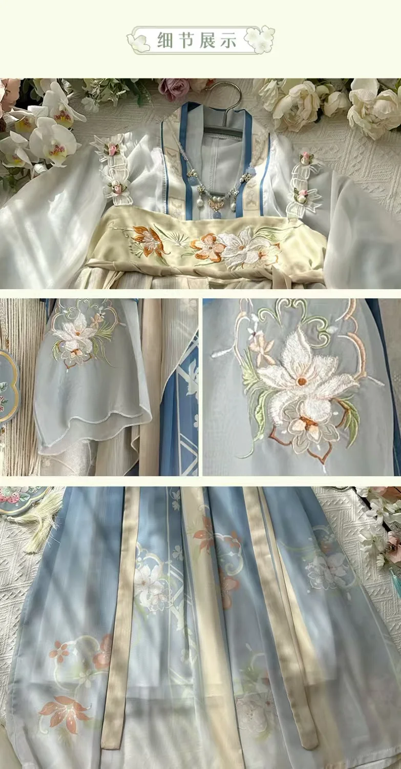 

2026 new Chinese Traditional Fairy Cosplay Costume Ancient Hanfu Dress Student Hanfu Green&Blue Dress