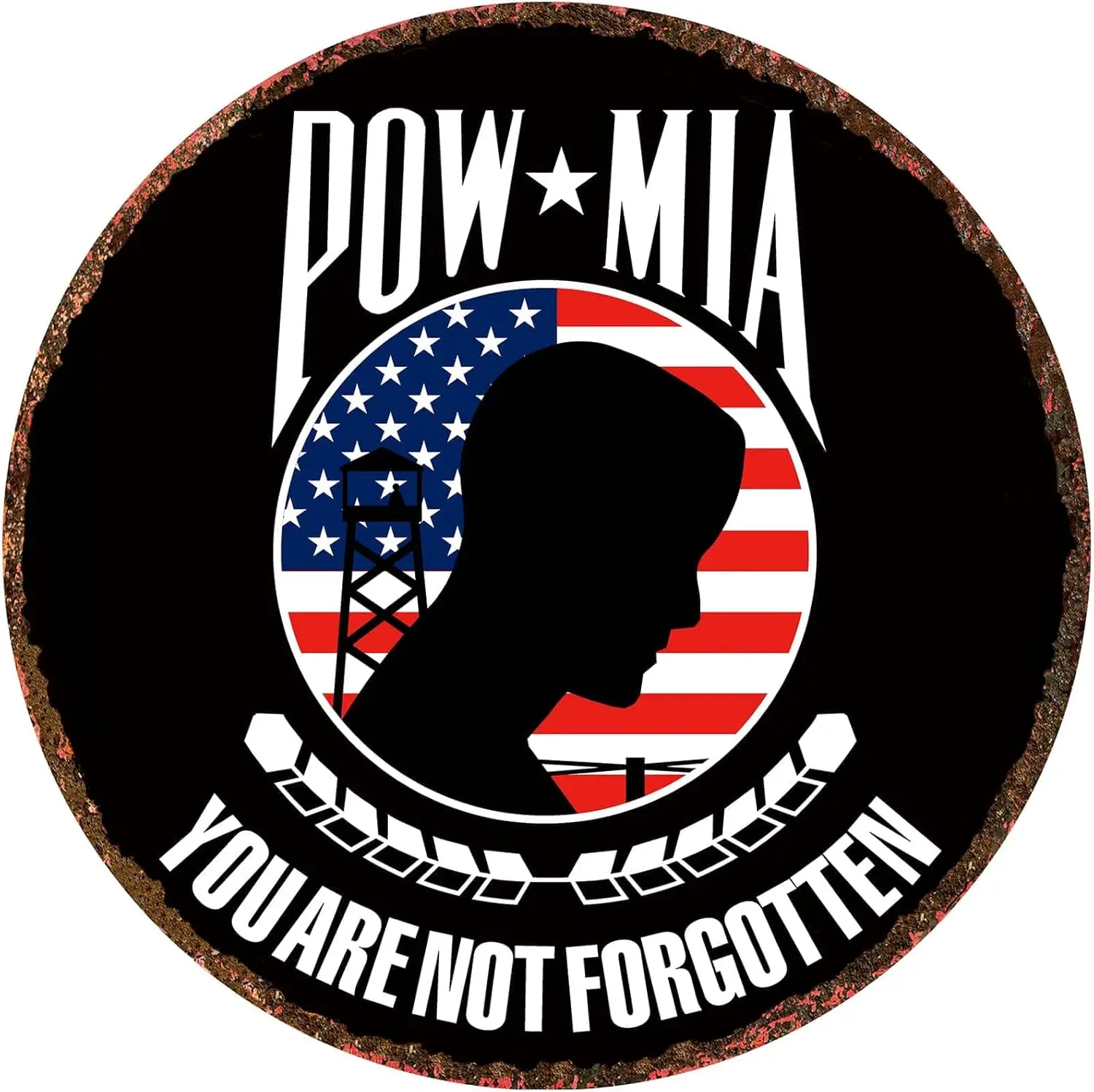 Retro Pow Mia Flag Metal Sign, You Are Not Forgotten Flags Funny Tin Signs Home Decorations, 12