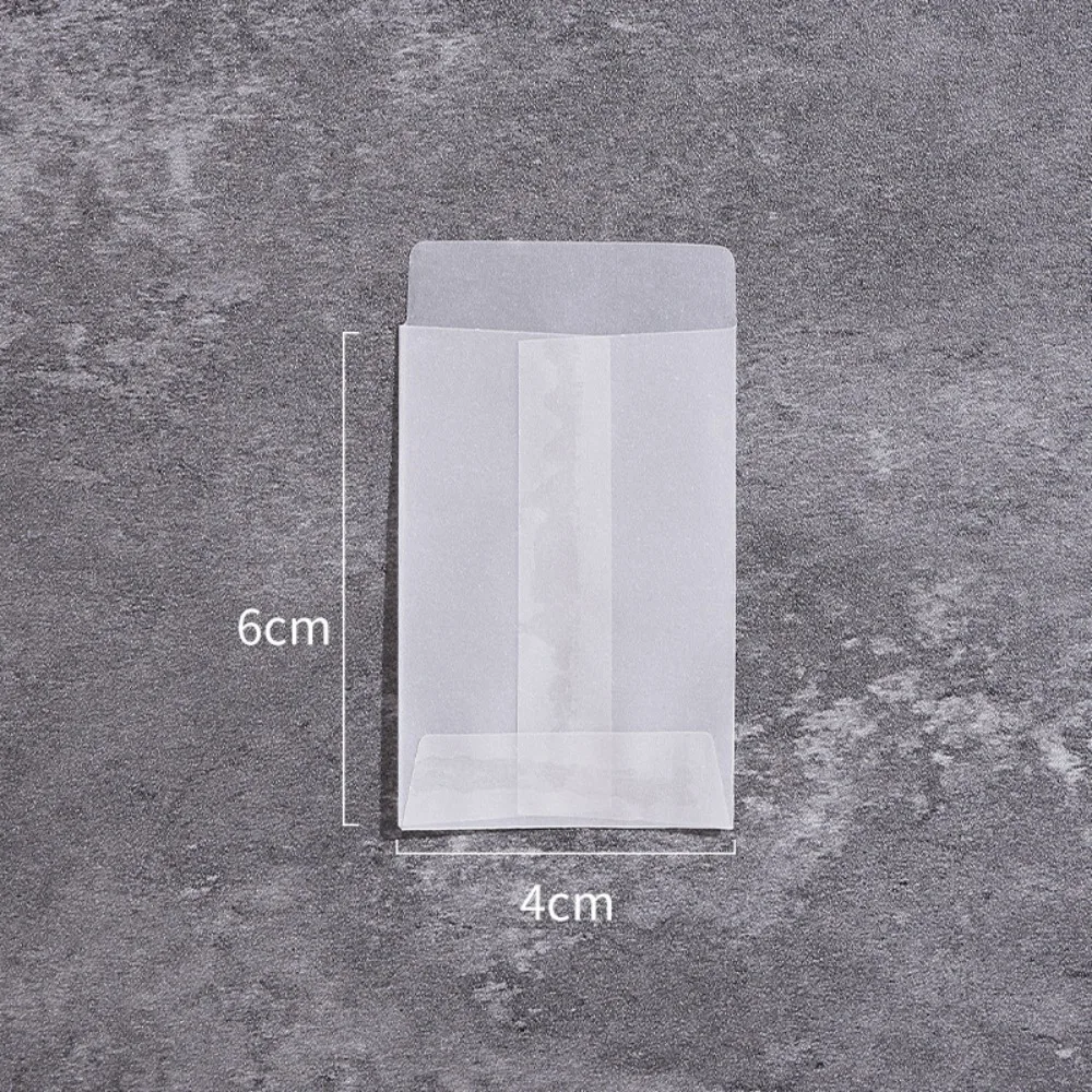 50Pcs/Pack Semi-Transparent Vellum Paper Envelopes Simple Flat Shape Transparent Paper Bag Translucent Matte Frosted