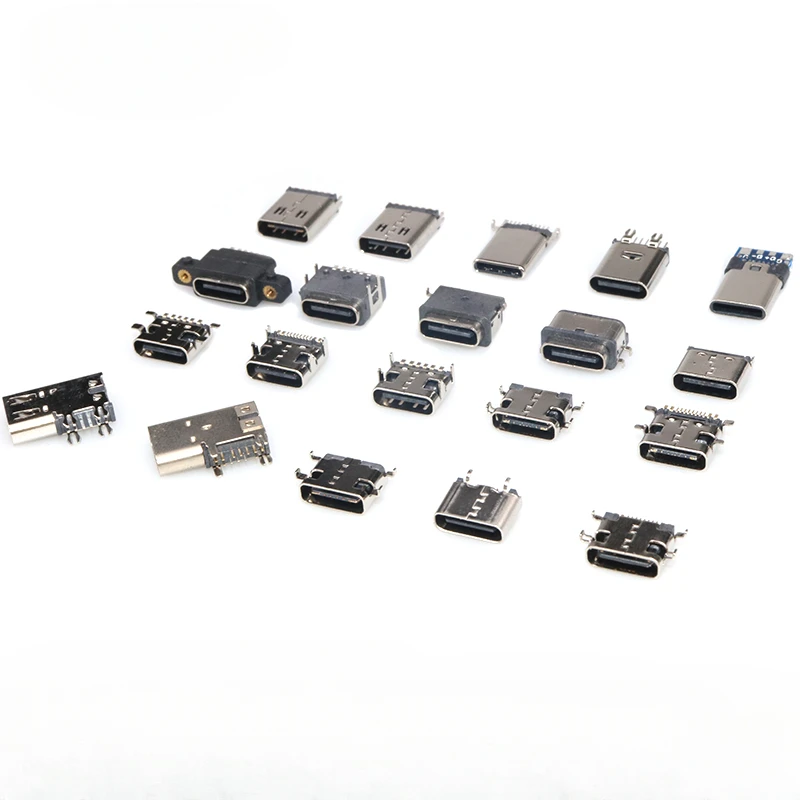 

10PCS USB type-c connector Female/male TYPE-C usb3.1 Interface 6P connector plug 14P Vertical mount 9P 16P 24PIN sinking board