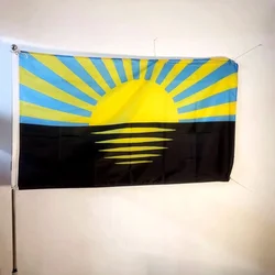 Donetsk-Flagge mit Messingösen für Garten, Outdoor, Innendekoration, Banner, 90 x 150 cm, Polyester