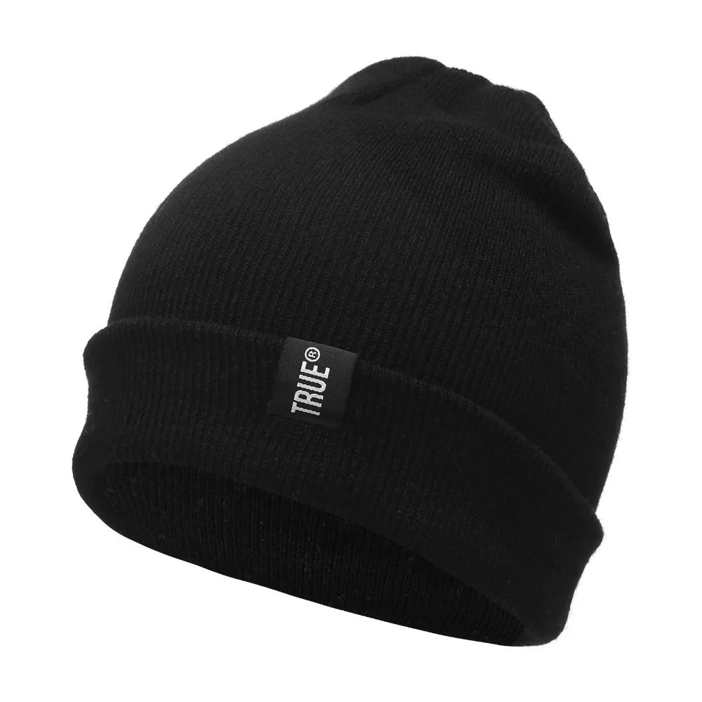 Letter True Casual Beanies for Men Women Fashion Knitted Winter Hat Solid Color Hip-hop  Skullies Bonnet Unisex Cap Gorro