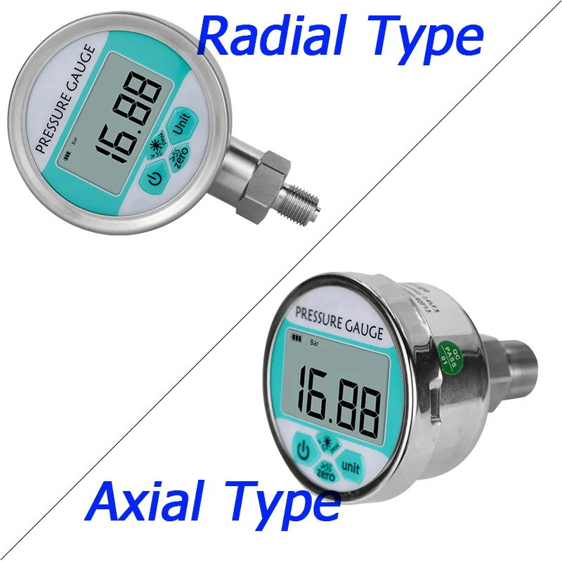 Digital Pressure Gauge 80mm LCD Display 0-60Mpa Manomete Battery-Powered Air Pressure Meter Psi/Bar/Kpa Water Pressure Gauge