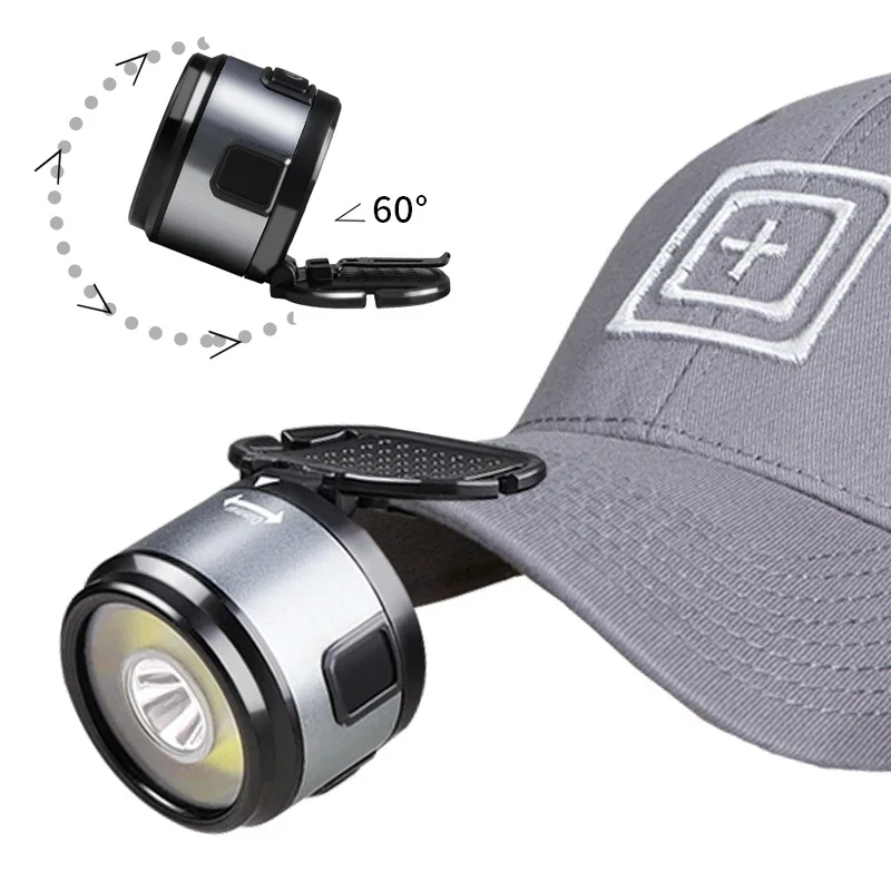 Powerful Sensor Headlamp USB Rechargeable Hat Clip Light Magnetic Hook Fishing Camping Light 4 IN 1 Mini Multifunction Torch