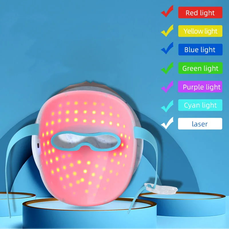 Home Led Photon Rejuvenation Instrument 7 Colors Large Mask Mask Instrument Spectrum Red Blue Beauty Instrument Beauty Mask Tool