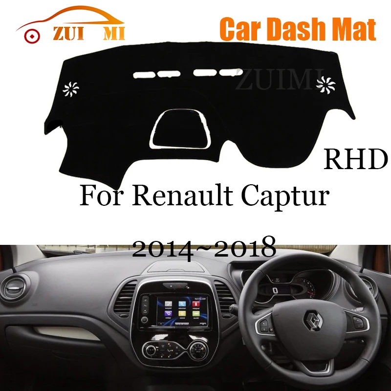

ZUIMI Dashboard Cover Dash Mat Dashmat For Renault Captur 2014~2018 LHD RHD Dash Board Cover Pad Sun Shade