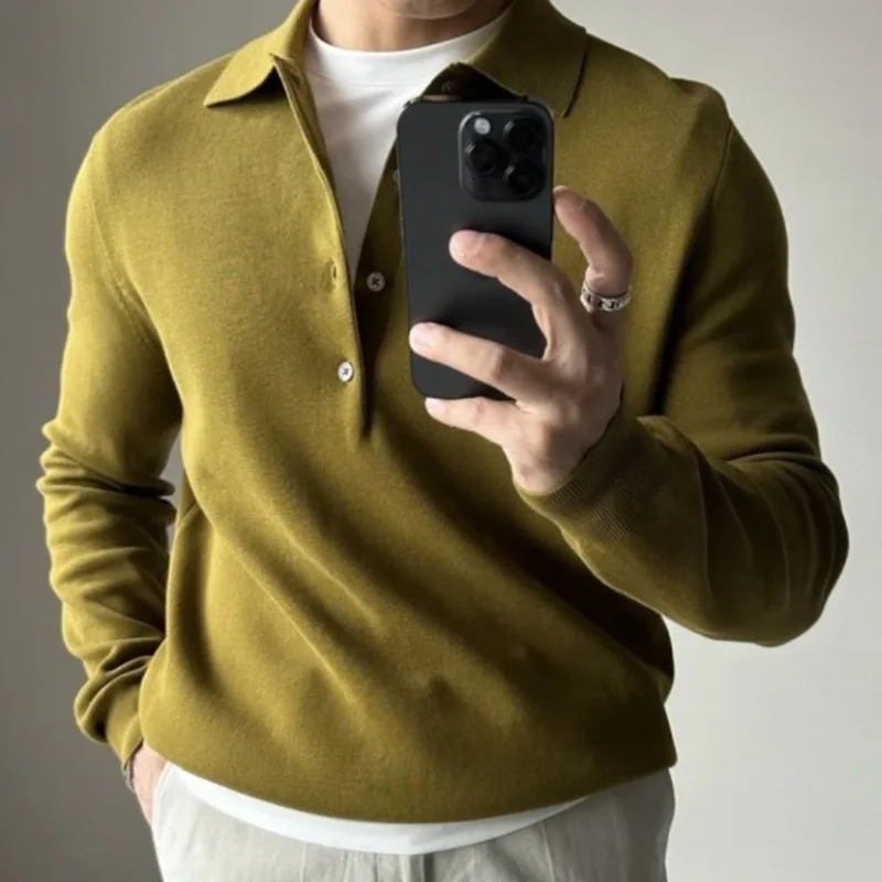 

Business Leisure Herren Pullover Winter 2023 Autumn Knitted Long Sleeved Polo Shirt Men's Slim Fit Pull Homme Fashion Sweater