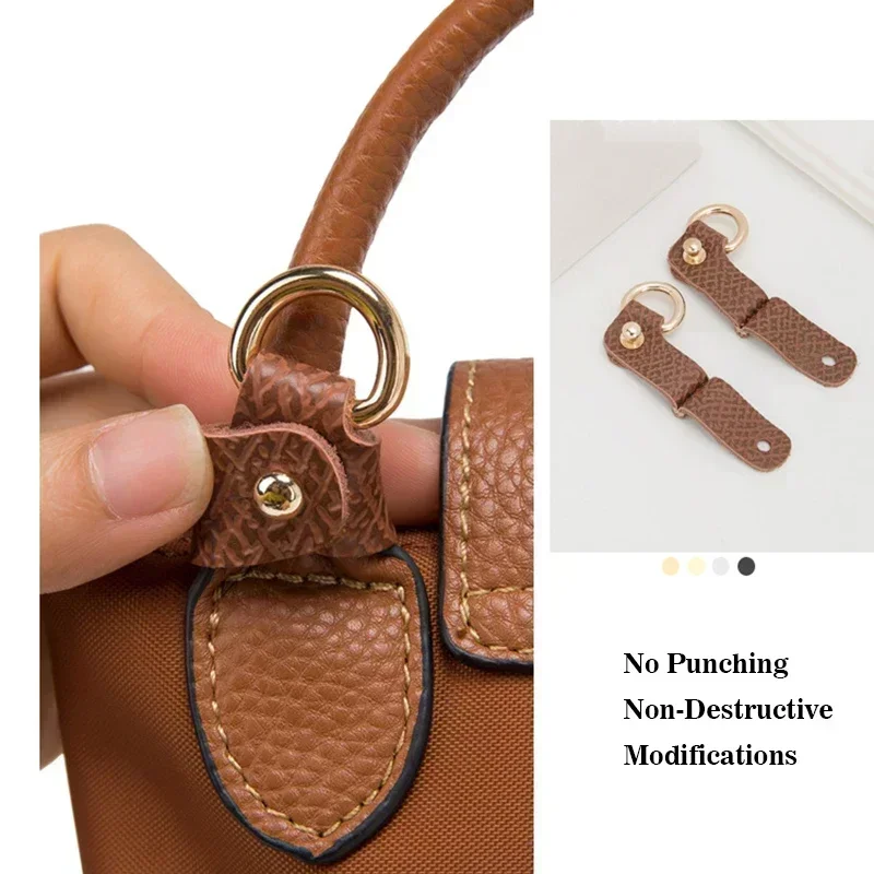 Luxury Leather Longchamp Strap No-Hole Punch Long Length Adjustable LongChamp Handbag Shoulder Straps Metal Buckle Accessories