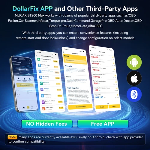 Imagen 2 del producto MUCAR BT200 MAX escáner OBD2 automático sin vida sistema completo 15 reinicio CAN-FD herramientas de diagnóstico de coche Bidireccionales ECM TCM ABS