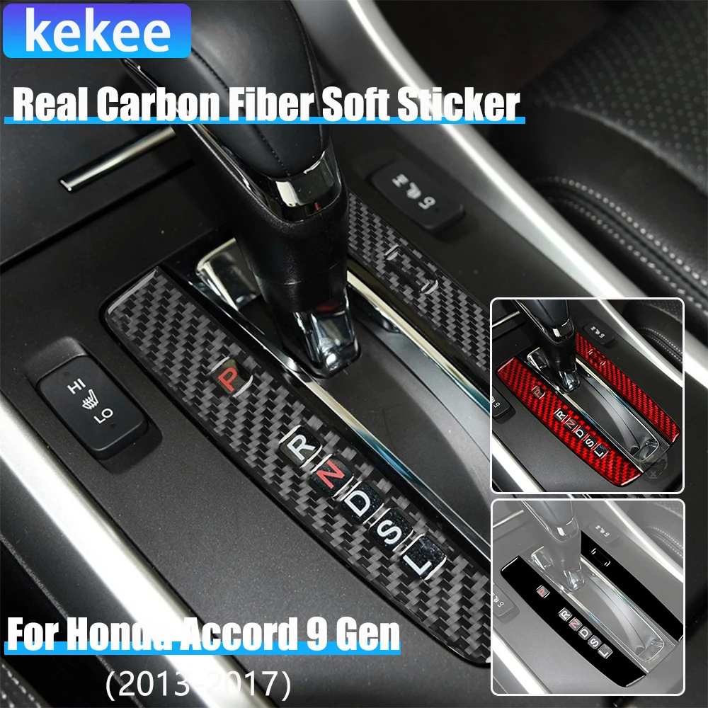 

Real Carbon Fiber Car Accessories Center Gear Indicator Modified Cover Soft Sticker For Honda Accord 9th Gen 2014 2015 2016 2017