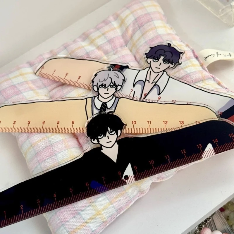 Love and Deepspace Fanmade Anime Righello Rafayel Zayne Xavier Sylus Caleb 15 cm Acrilico Carino Studente Regalo di cancelleria per i fan di Otome