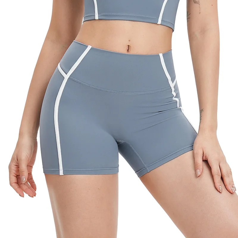

Ningyu Yoga Shorts Gym Workout Contrasting Color Sport Short Women High Waist Fitness Push Up Sport Shorts Cycling Shorts Female