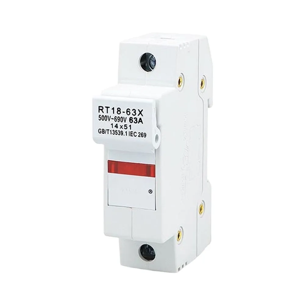 Base Fuse Holder 14x51mm 500V Accessories DIN Rail Fittings Flame Retardant Shell Mount RT18-63X Reliable  Base