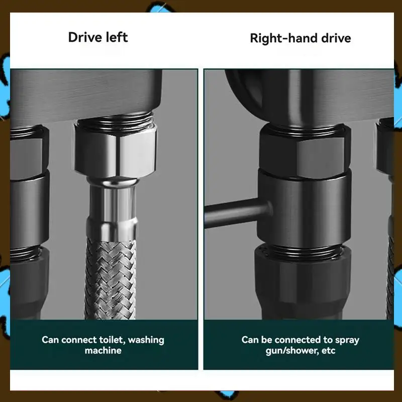 Promotion! Hygienic Wall-Mounted Bidet Sprayer With Double Outlet Angle Valve, Shower Headtoilet Accessories