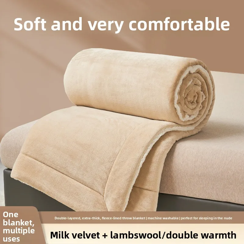 Super Soft Imitation Lambswool Blanket Autumn Winter Double Queen Blankets High Quality Comfortable Milk Fleece Sofa Blanket