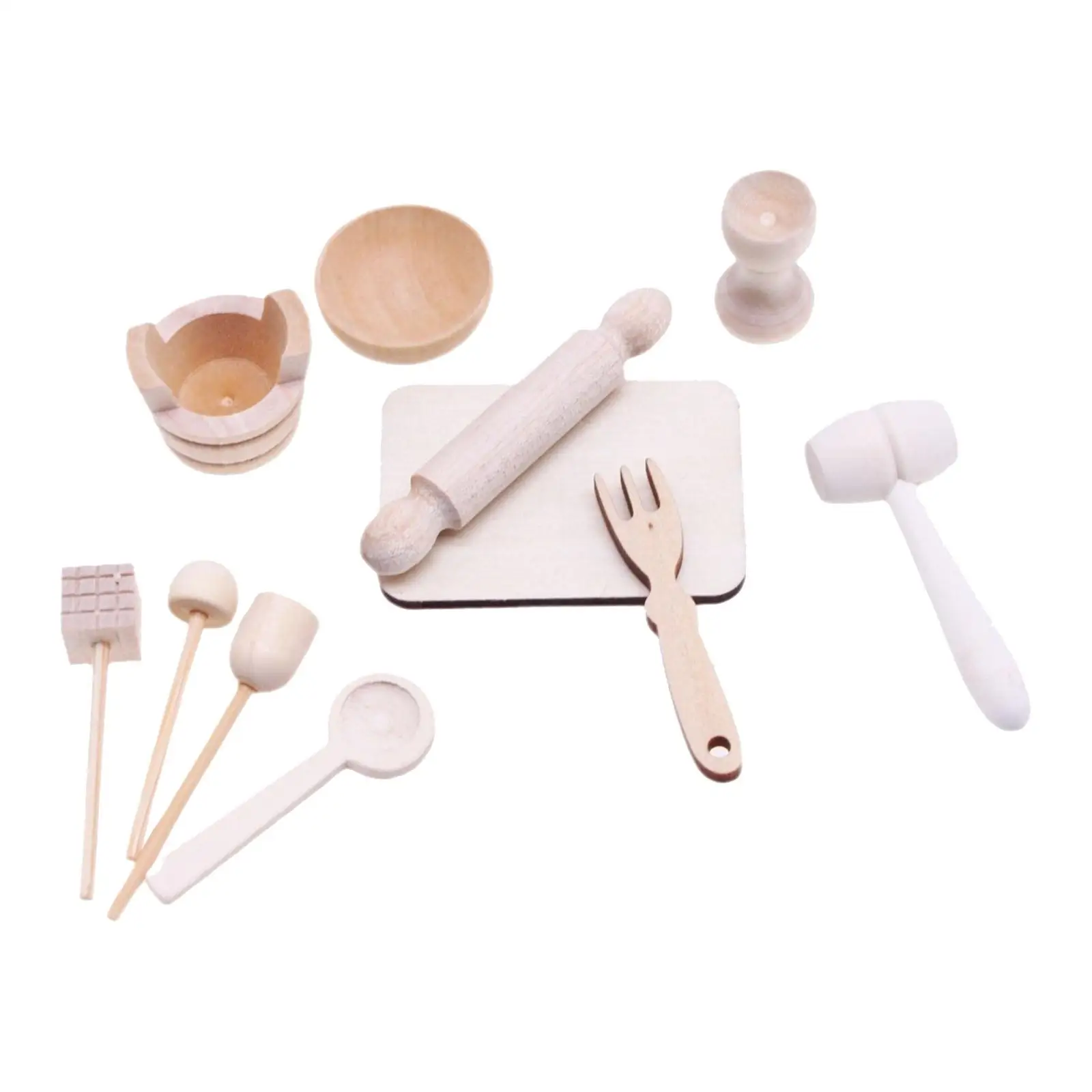 11 Pieces 1/12 Miniature Baking Set Scenery Supplies Mini Model Doll Accessories Decoration for Dining Room Home Dollhouse Decor