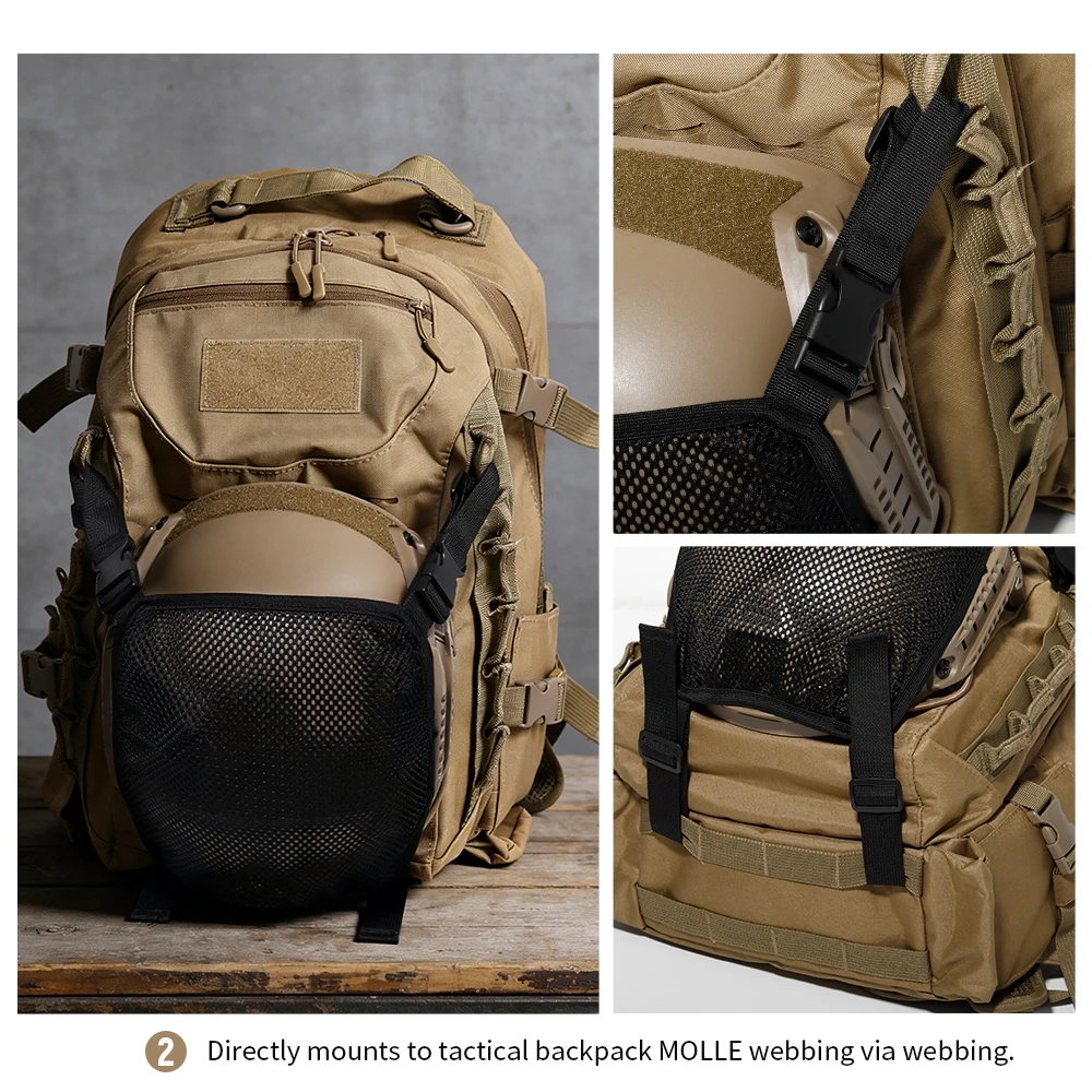Taktische Helmnetzabdeckung Outdoor Freizeitrucksack Netz-Tasche Multifunktionales Rucksackzubehör – Detail 5