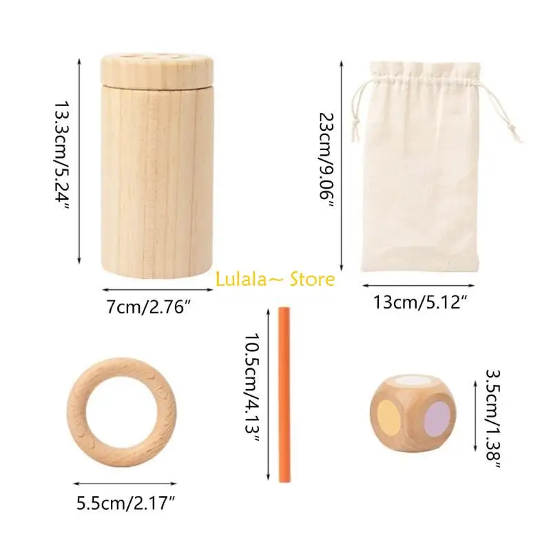 Y4QA Houten stokken voor kinderen Stevig stapelen Puzzelspeelgoed Kleurbouwstenen