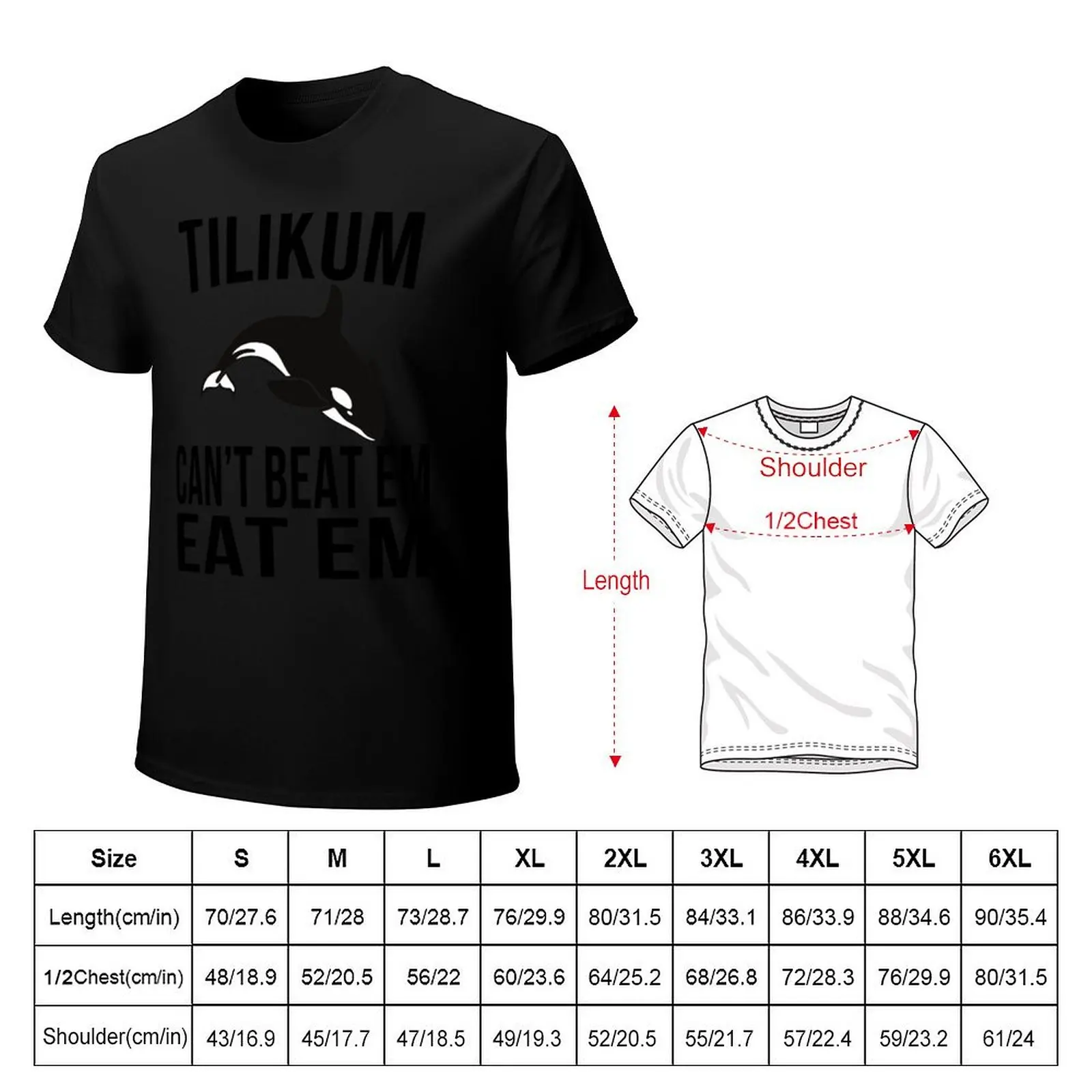 Tilikum: Cant Beat Em T-Shirt Basic Daily Outfit Short Sleeve Tee