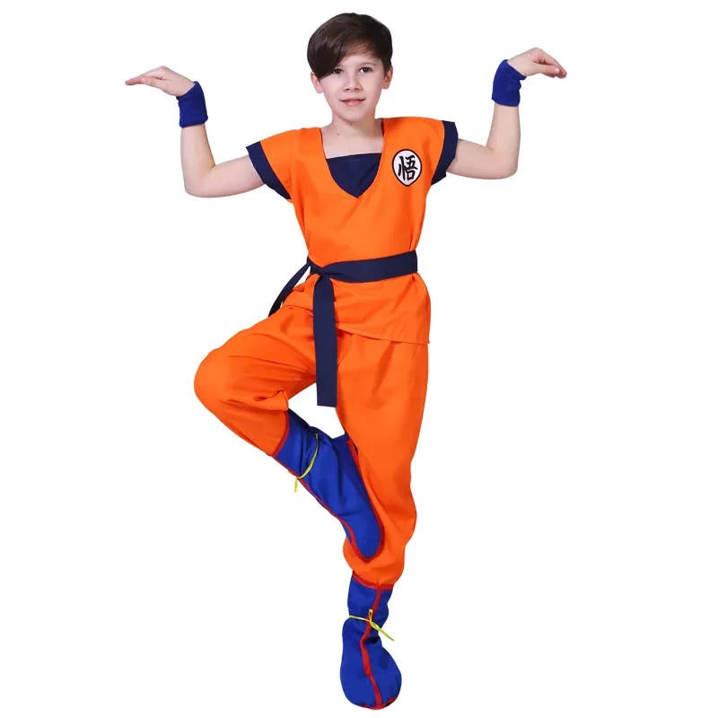 Carnevale La sua figura di goku Costumi cosplay di animali di carnevale Top/pantaloni/cintura/coda/rutta/parrucca per bambini adulti