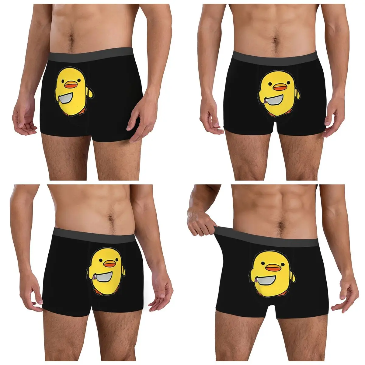 복서 팬티 반바지 칼을 든 오리 재미있는 밈 화난 새 위험 팬티 남성 통기성 속옷 남성 선물