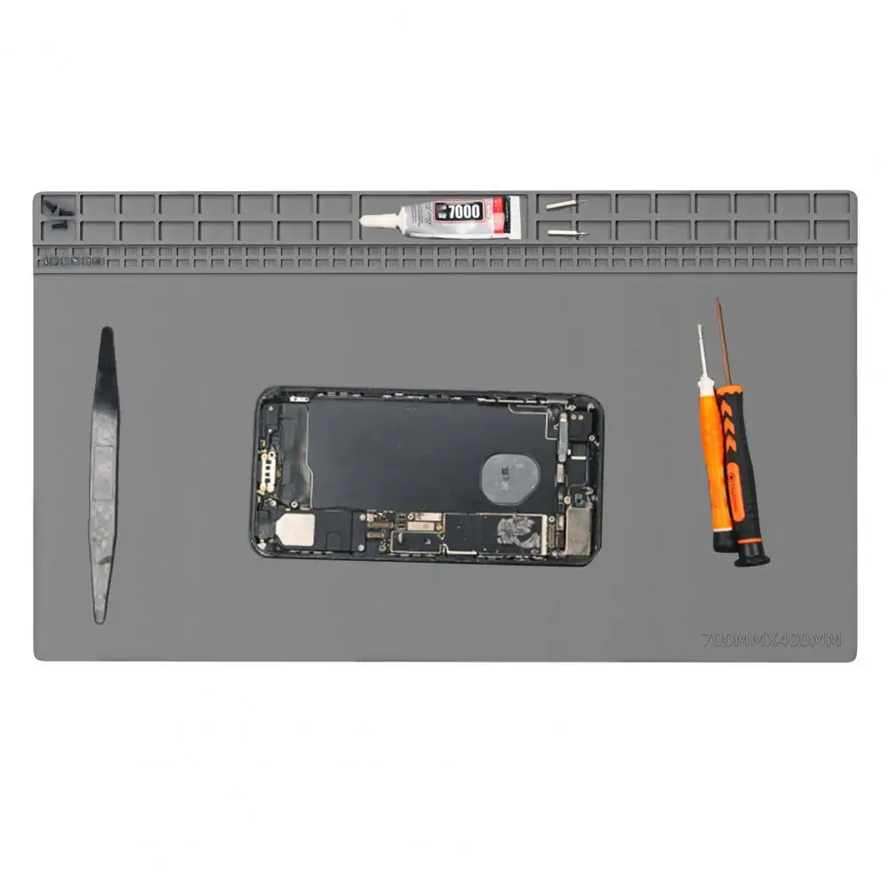 Workspace Organization Tool Heat-resistant Silicon Work Mat for Electronic Repair Operations Multi-slot for Phone for Sellers