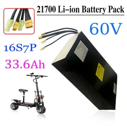 16S7P 60V 33.6Ah/33600mAh 21700  Rechargeable Lithium Battery Pack Suitable For Dual Drive Scooter Battery