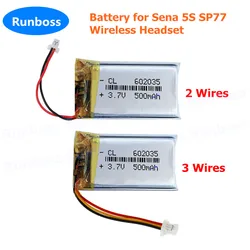 3.7V 500mAH XK602234 Replacement Battery for Sena 5S SP77 Wireless Headset Batteries