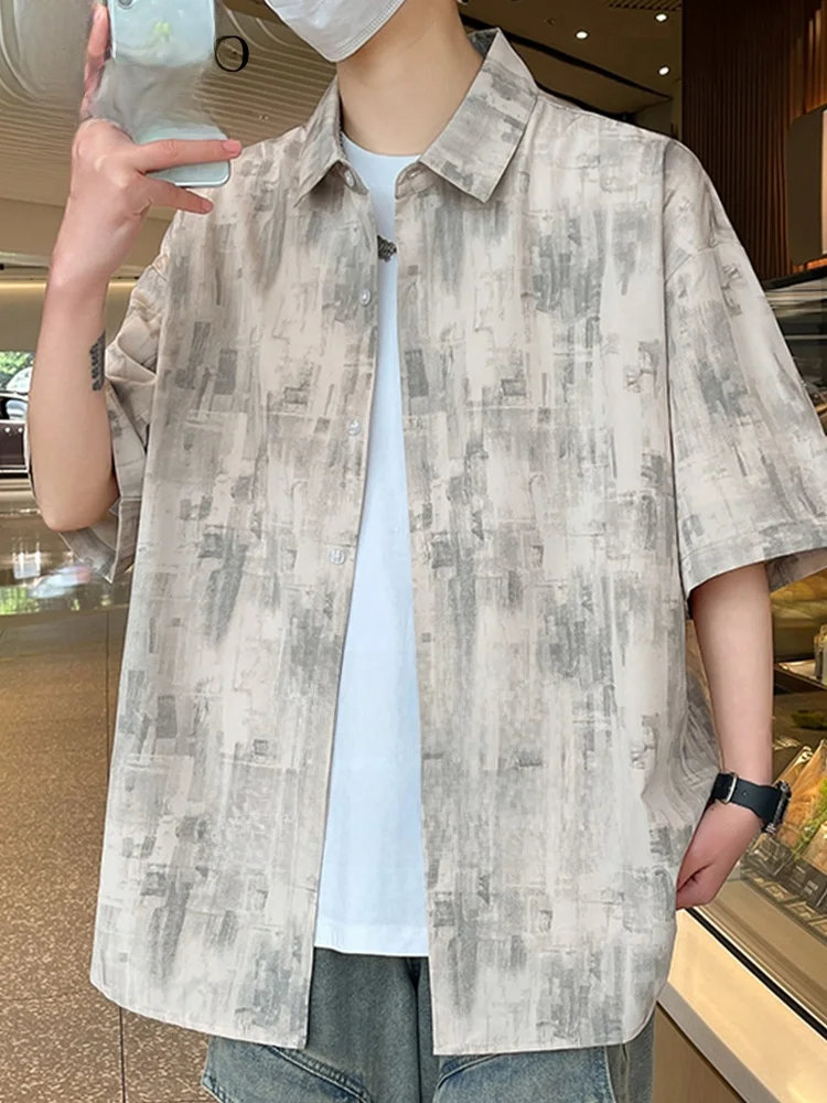 

Летняя тонкая мужская рубашка MoChao большого размера, повседневная, модная, свободного кроя, дышащая, из полиэстера, на пуговицах