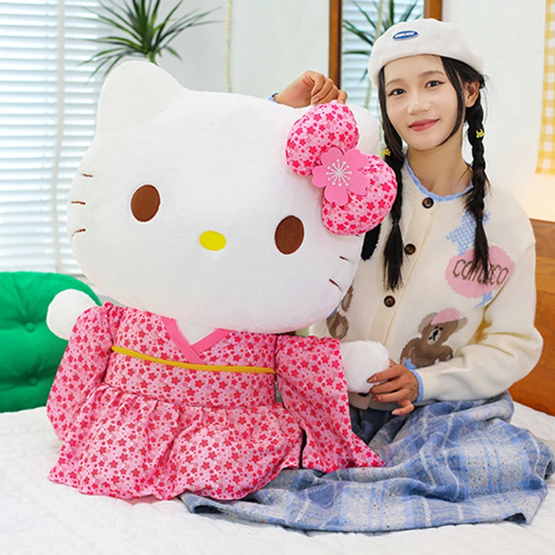 35/60 سنتيمتر سانريو اليابانية فتاة ساكورا الوردي كيمونو كيتي ألعاب من القطيفة دمية كاتي القط بلوشيير دمية وسادة فتاة هدية #2