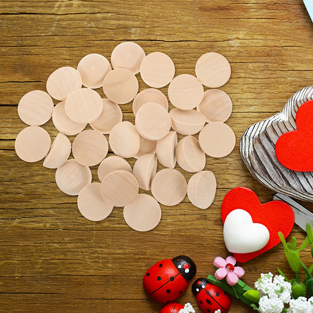 

100pcs Wooden Half Balls Natural Unfinished Diy Craft Beads For Jewelry Making Bracelet Garland Decoration Spacer Charms Mini