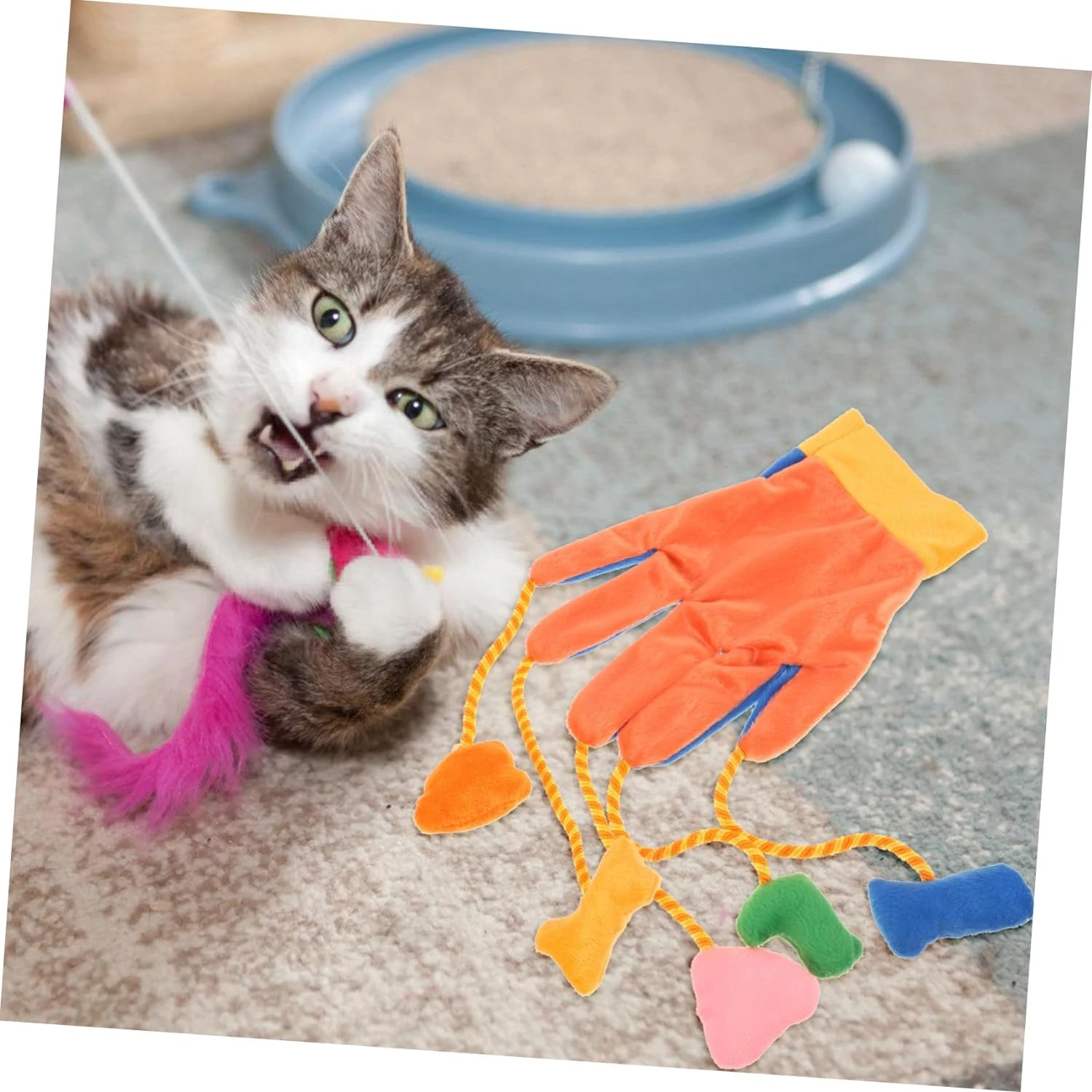 

Adorable Small Interactive Entertaining Cat Gloves - Vibrant Funny Plush Kitten Toy with Interesting Features - Endless Entertai