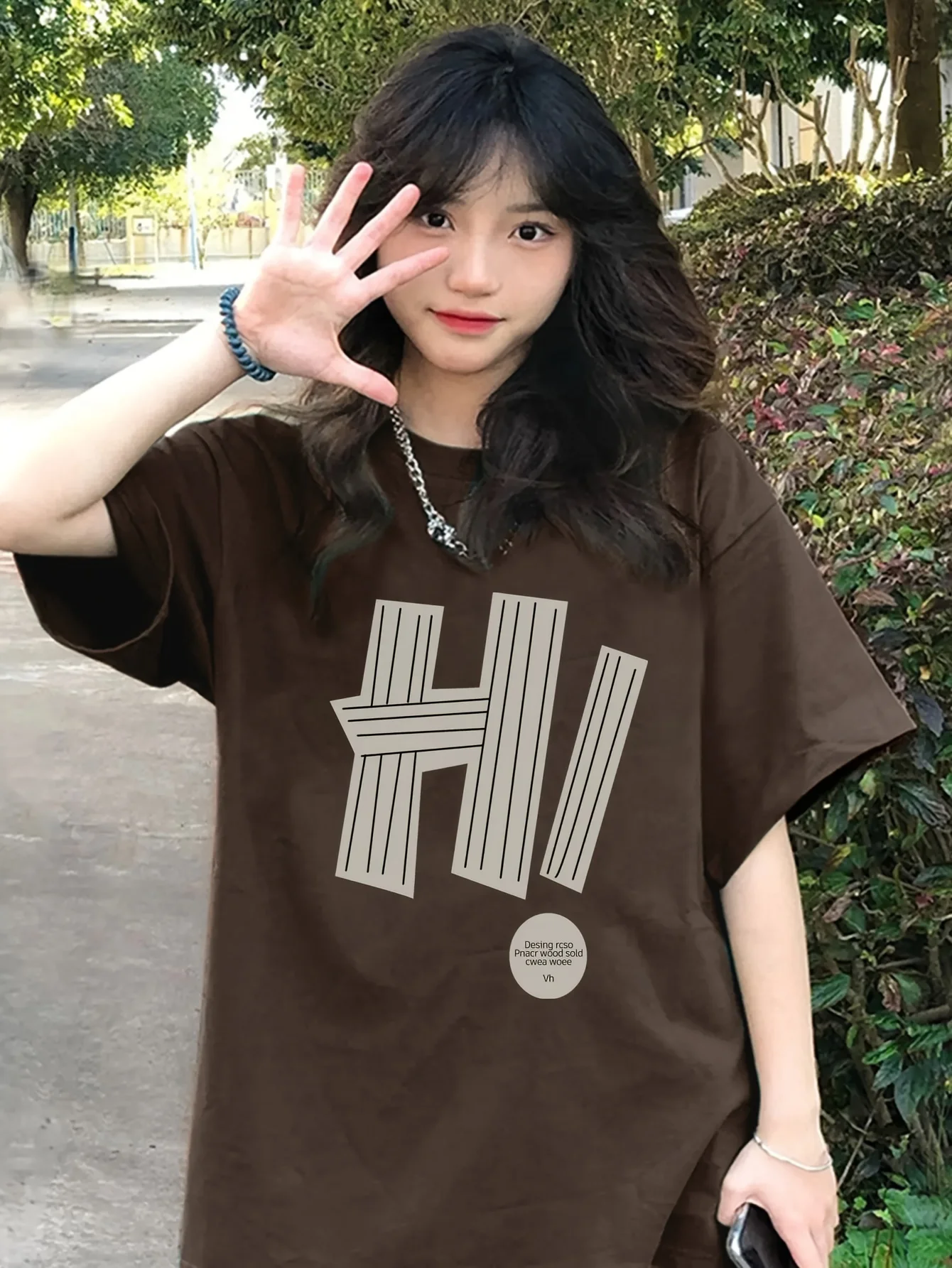 Korean Fashion Women T-shirt Simple Letter H! Printed 100% Cotton Tees Summer O-Neck Loose Tops Street Casual Female Clothes