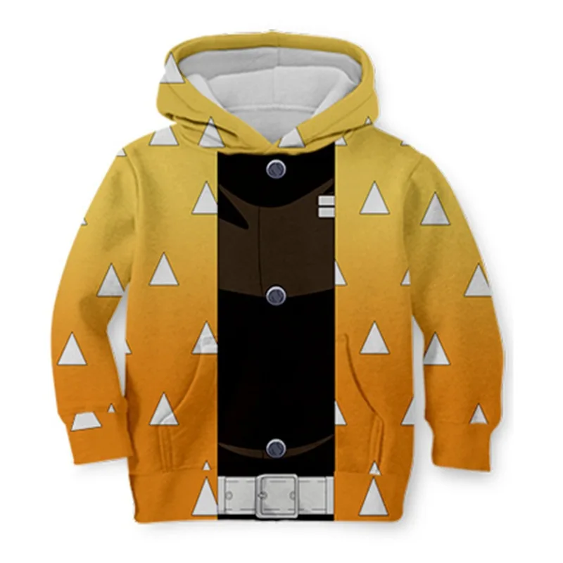 New COS Ghost Extingishing Blade 3D Digital Print Long Sleeve Baseball Loose Fit Sweatshirt Autumn Wear Children's Clothing