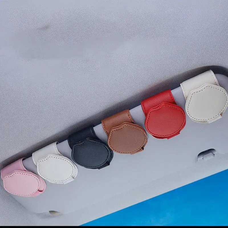 

Магнитный автомобильный держатель для очков на козырек от солнца, кожаный держатель для очков, магнитные многофункциональные автомобильные аксессуары