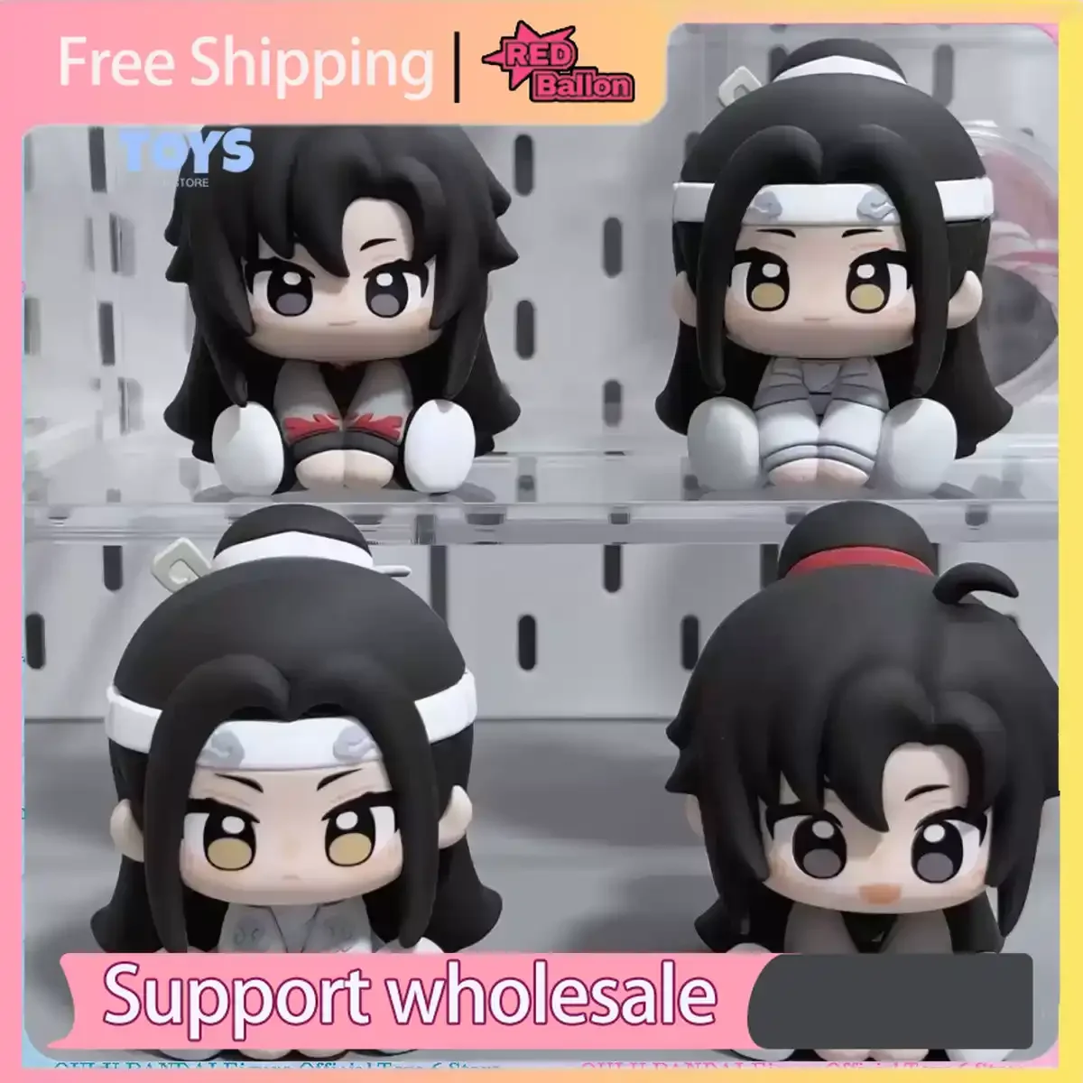 Original Mini Doll Mo Dao Zu Shi Blind Box Figure Cute Sitting Anime Ornament Wei Wuxian Lan Wangji Kawaii Gift for Girls view 2
