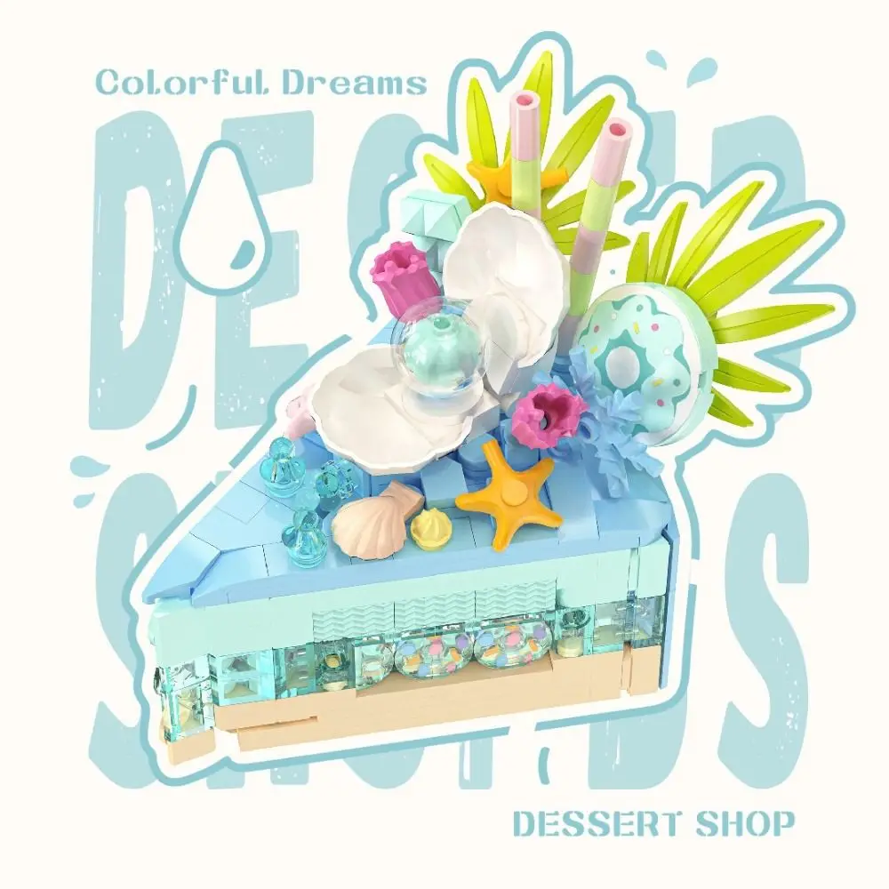 New Dessert Pattern Building Blocks Plastic Educational Toy Building Brick Toy Sweet Cake Model Desktop Ornament Holiday Gifts